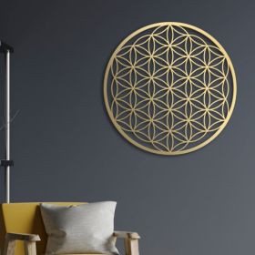 One-piece Flower Of Life Metal Wall Decoration. Bedroom Wall Ornament. Living Room Wall Adornment. Lotus Wall Artwork. Couch Above Decor. Floral (Option: Defaulttitle)