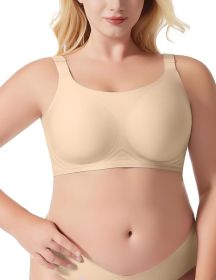 Bras for Women Seamless No Underwire Bralette Comfort Push Up Soft Wireless Full Coverage Everyday Bras 2025 (Color: Nude, size: XXXL)