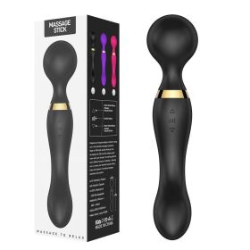 Multispeed Vibrating Rechargeable Magic Massager Wand Personal Full Body Therapy (Color: BLACK)