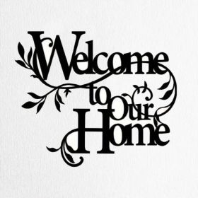 CIFbuy Iron 'Welcome To Our Home' Floral Wall Art, Cozy Style Wall Hanging, Entryway Home Decor - TikTok, Temu, Self-pickup Available (Option: Defaulttitle)
